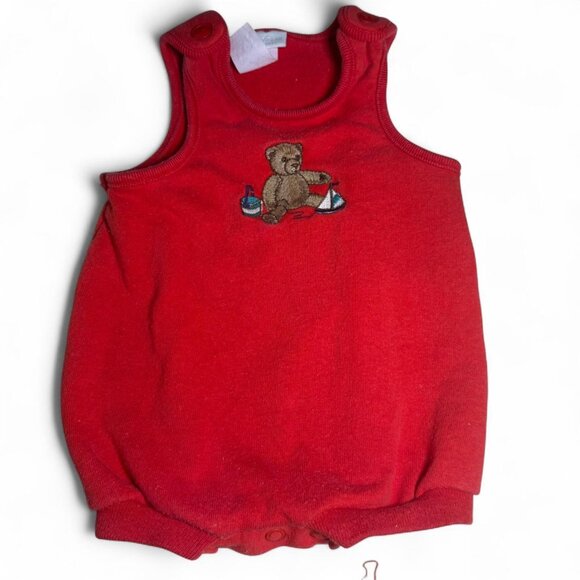 Vintage/Y2K Carters Red Bear Romper - Picture 1 of 3